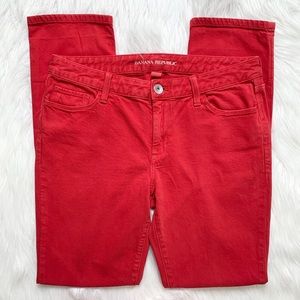 Banana Republic Colored Denim Red Skinny Jeans